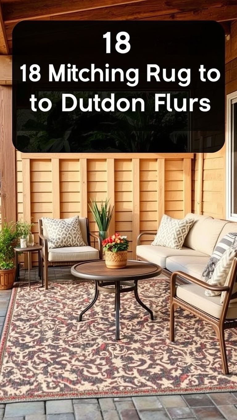 20 Cozy Patio Rug Ideas to Transform Your Outdoor Space - 18. Matching Rugs to Outdoor Furniture Styles