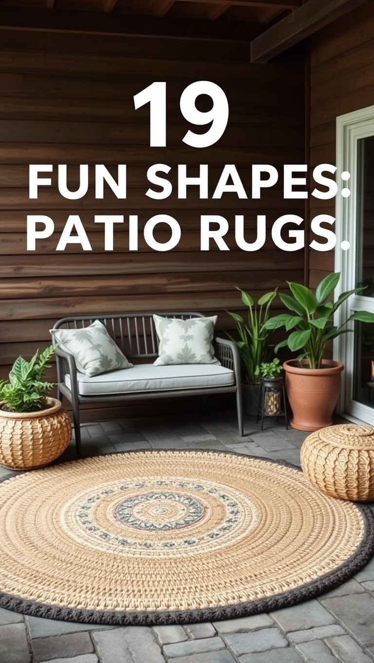20 Cozy Patio Rug Ideas to Transform Your Outdoor Space - 19. Fun Shapes: Round and Irregular Rugs