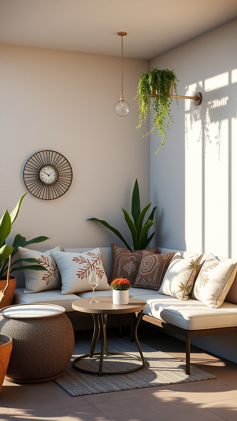 20 Fabulous Furniture Arrangements for Cozy Small Patios - 4. Cozy Corner Nook: A Corner Sofa with Filled Cushions