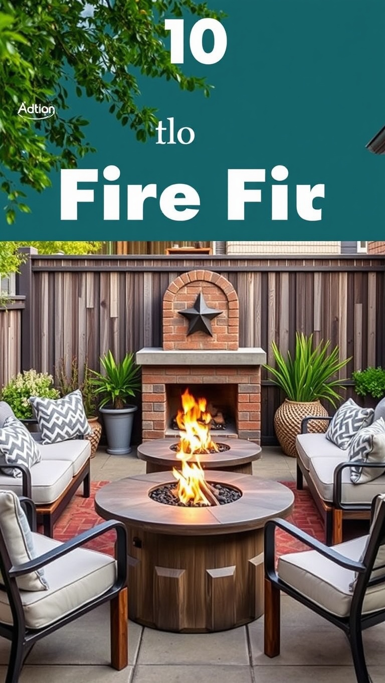 20 Fabulous Furniture Arrangements for Cozy Small Patios - 10. Fire Pit Fun: Low Seating Around a Small Fire Pit