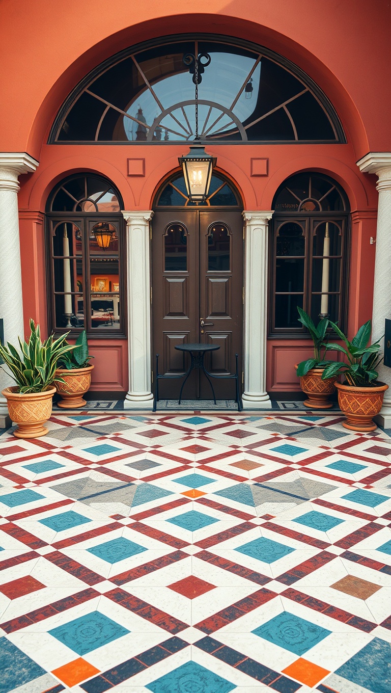 20 Stunning Geometric Patio Patterns to Transform Your Outdoor Space - 20. Vintage Geometric Revival