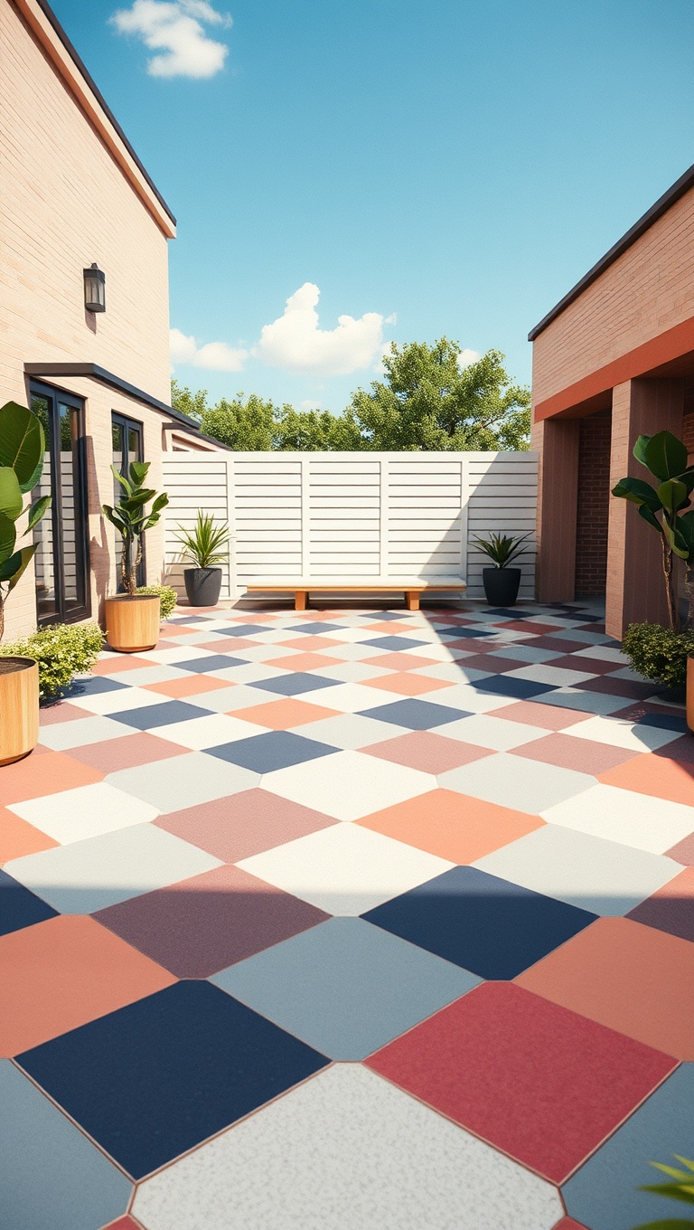 20 Stunning Geometric Patio Patterns to Transform Your Outdoor Space - 3. Playful Hexagon Haven