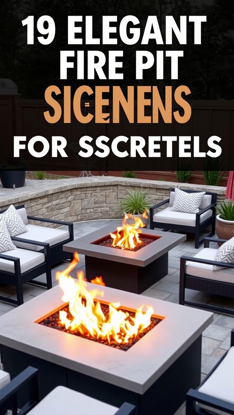 20 Hot Ideas and Inspiration for Modern Patio Fire Pits - 19. Elegant Fire Pit Screens for Safety and Style