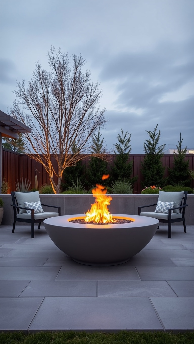 20 Hot Ideas and Inspiration for Modern Patio Fire Pits - 5. Minimalist Fire Bowls for a Clean Look