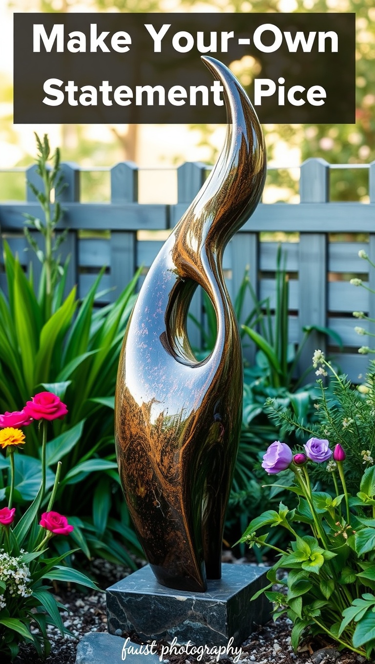 20 Creative Outdoor Art and Craft Ideas to Brighten Your Space - Garden Sculpture: Make Your Own Statement Piece