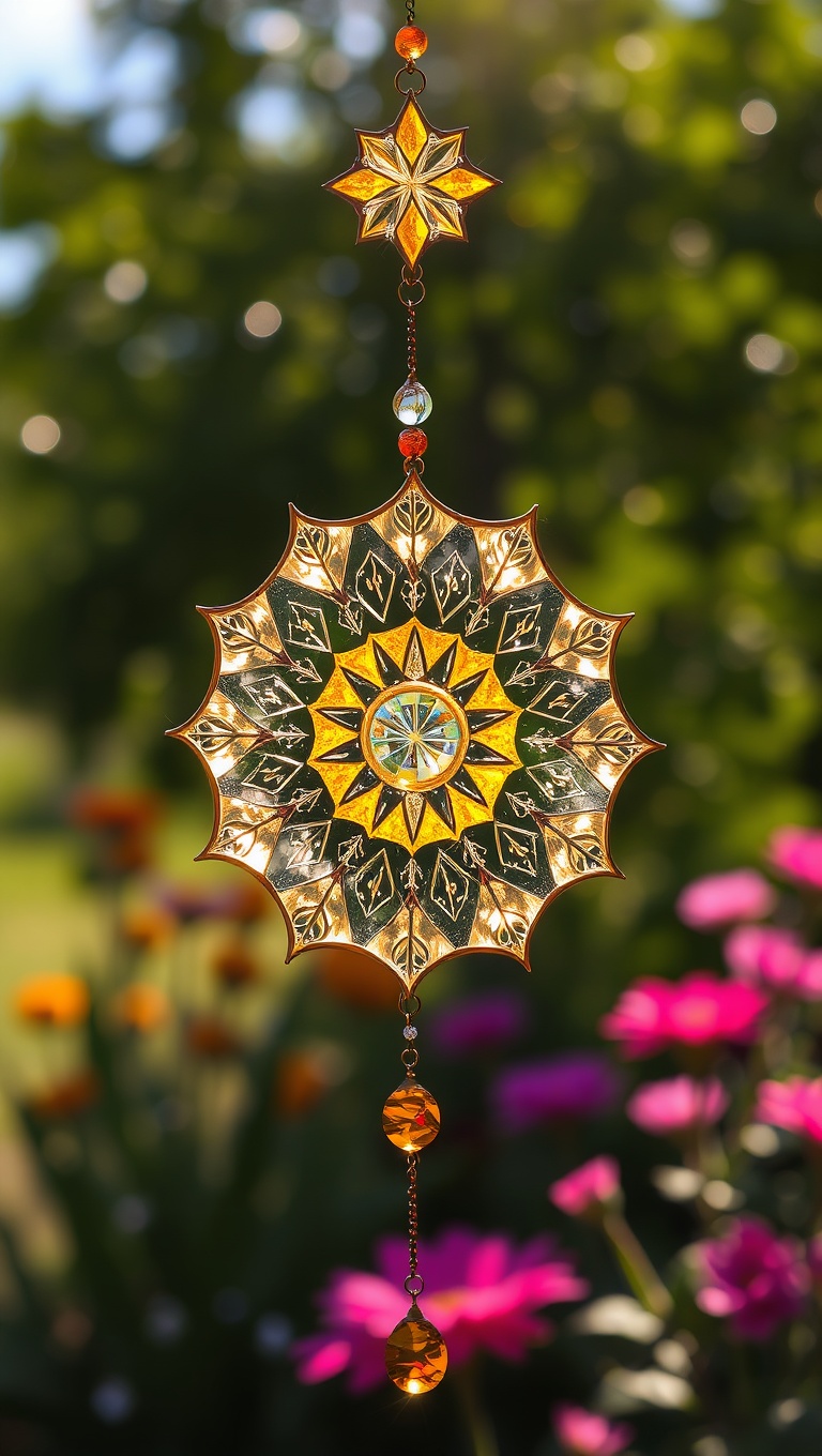 20 Creative Outdoor Art and Craft Ideas to Brighten Your Space - Sun Catchers: Sparkle in the Sunshine
