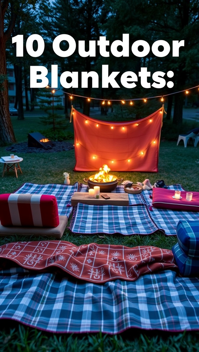 20 Creative Ideas for the Perfect Outdoor Movie Night! - 10. Outdoor Blankets: Stylish and Functional