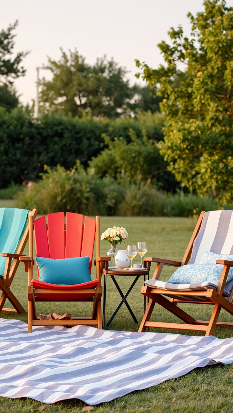 20 Creative Ideas for the Perfect Outdoor Movie Night! - 4. Comfy Lawn Chairs: Stylish Seating Solutions