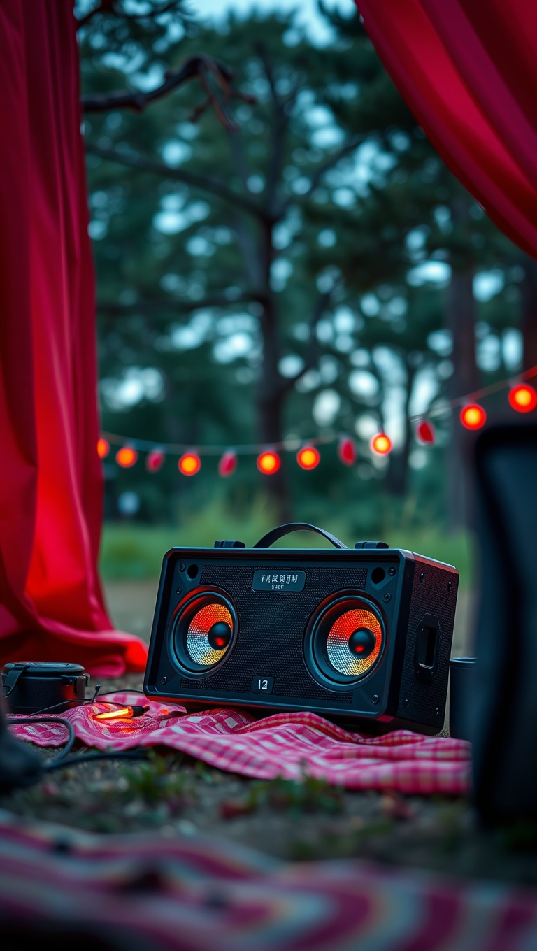 20 Creative Ideas for the Perfect Outdoor Movie Night! - 14. Portable Speakers: Big Sound in a Small Package