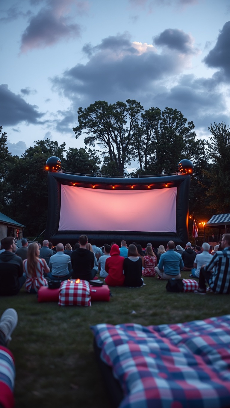 20 Creative Ideas for the Perfect Outdoor Movie Night! - 7. Inflatable Movie Screens: Big Fun, Little Fuss