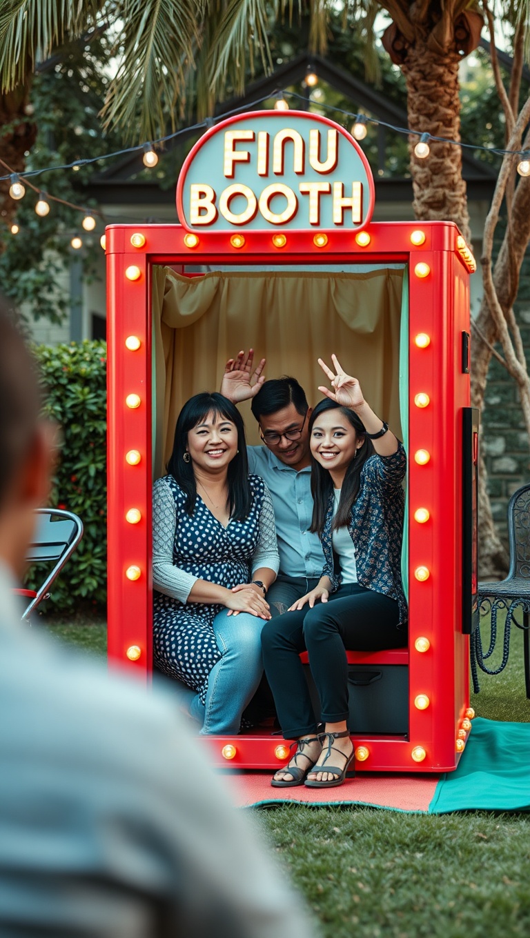 20 Creative Ideas for the Perfect Outdoor Movie Night! - 19. Fun Photo Booth: Capture the Moments