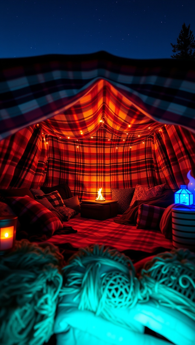 20 Creative Ideas for the Perfect Outdoor Movie Night! - 1. Cozy Blanket Forts: The Ultimate Snuggle Zone