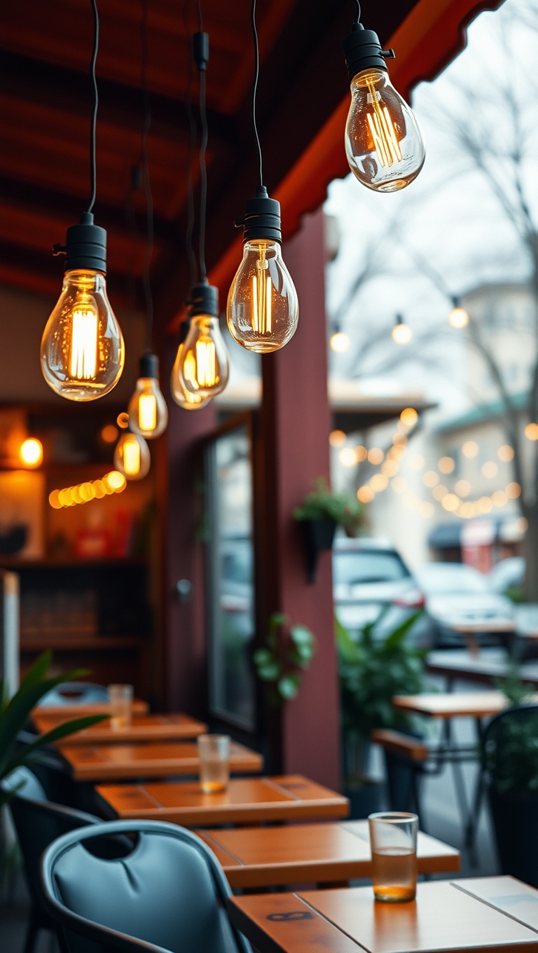 20 Twinkling Ideas to Brighten Up Your Outdoors with String Lights - 1. Cozy Café Vibes: Create a Bistro Atmosphere