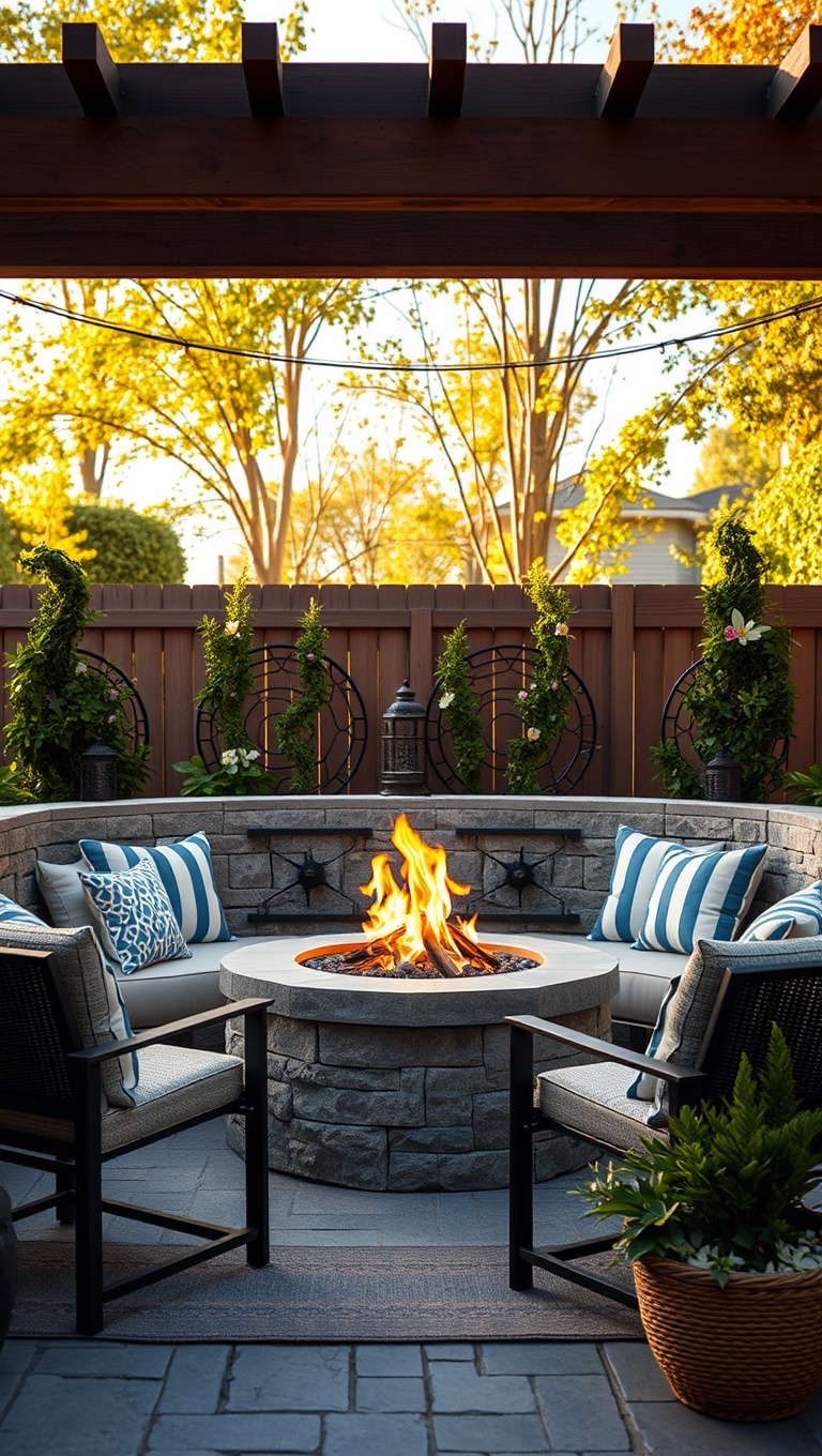 20 Creative Ideas for Your Perfect Patio Drink Station - 12. Cozy Fire Pit Drink Nook