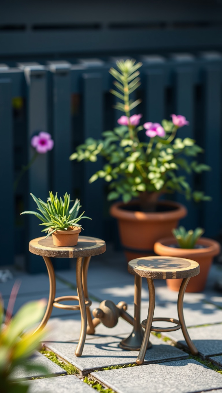 20 Creative Ideas for Your Perfect Patio Drink Station - 8. Miniature Garden Drink Table