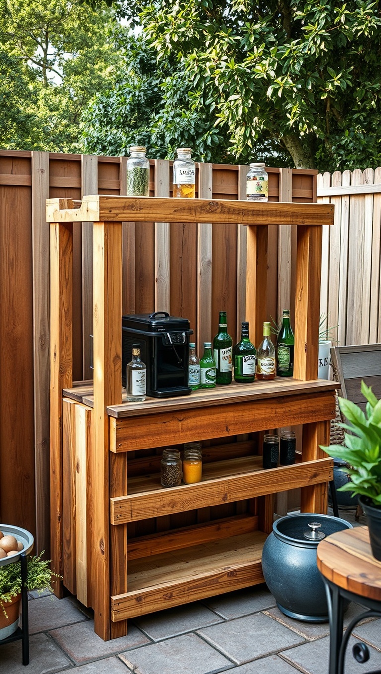 20 Creative Ideas for Your Perfect Patio Drink Station - 3. DIY Pallet Drink Stand