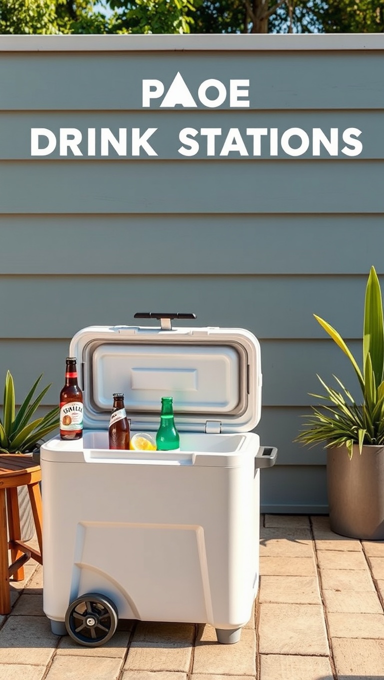 20 Creative Ideas for Your Perfect Patio Drink Station - 7. Portable Cooler with a Twist