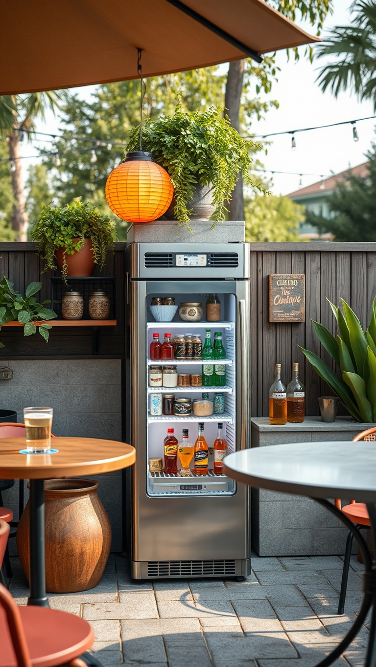 20 Creative Ideas for Your Perfect Patio Drink Station - Outdoor Fridge with Style