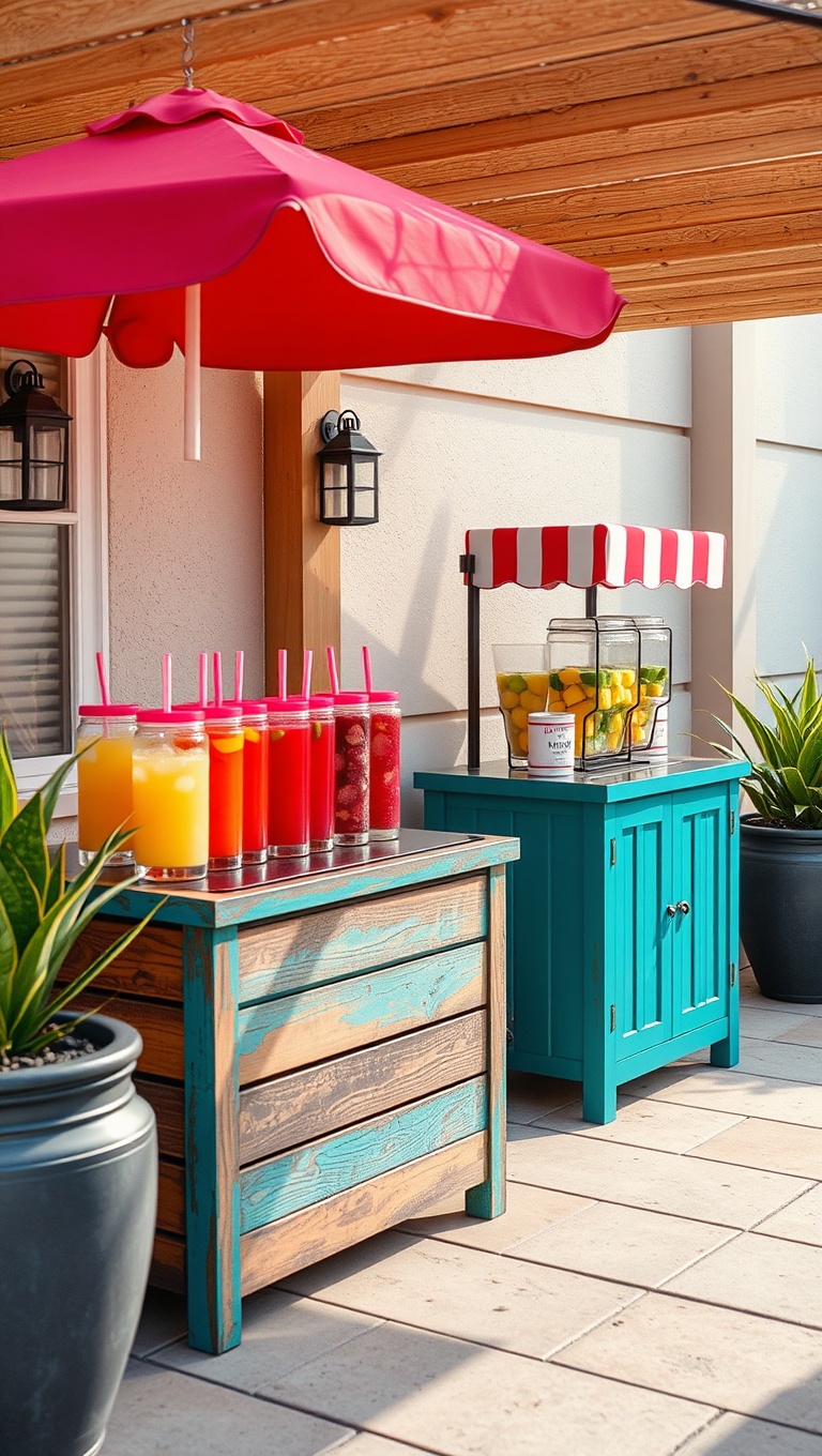 20 Creative Ideas for Your Perfect Patio Drink Station - 2. Popsicle and Punch Station