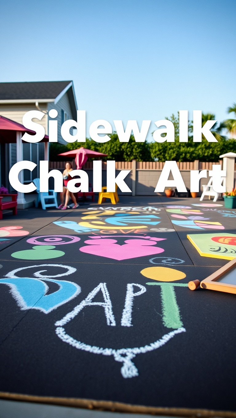 20 Fun and Creative Patio Games and Activities to Keep You Entertained - 16. Sidewalk Chalk Art: Unleash Your Creativity