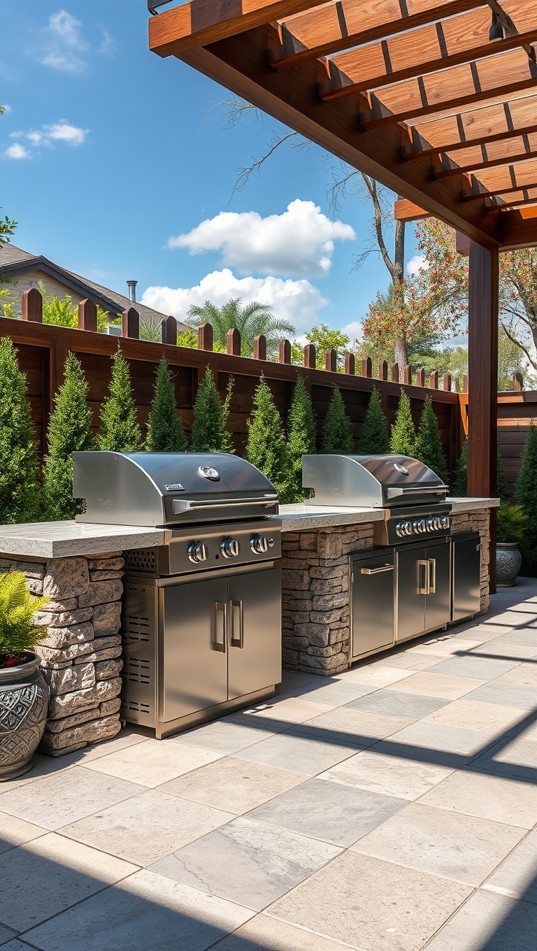 20 Creative Ideas for the Perfect Patio Grilling Station - 2. Sleek Stainless Steel Station