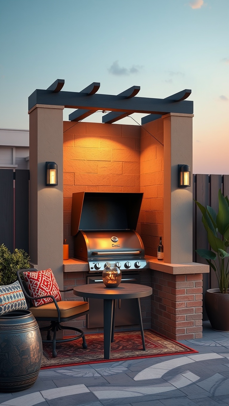 20 Creative Ideas for the Perfect Patio Grilling Station - 4. Cozy Corner Grill Nook