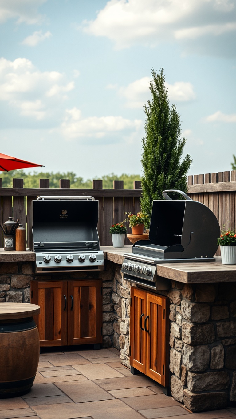 20 Creative Ideas for the Perfect Patio Grilling Station - 6. Rustic Farmhouse Style