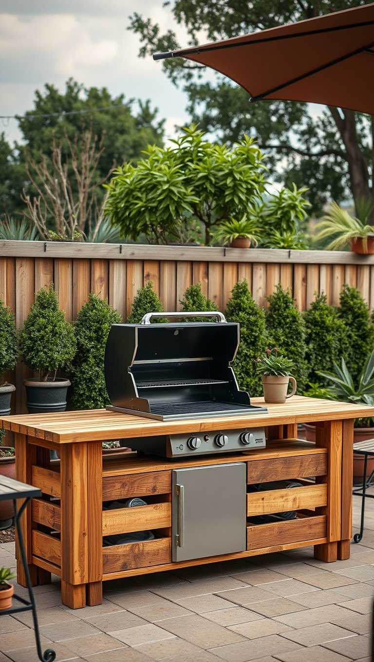 20 Creative Ideas for the Perfect Patio Grilling Station - 3. DIY Pallet Grill Table