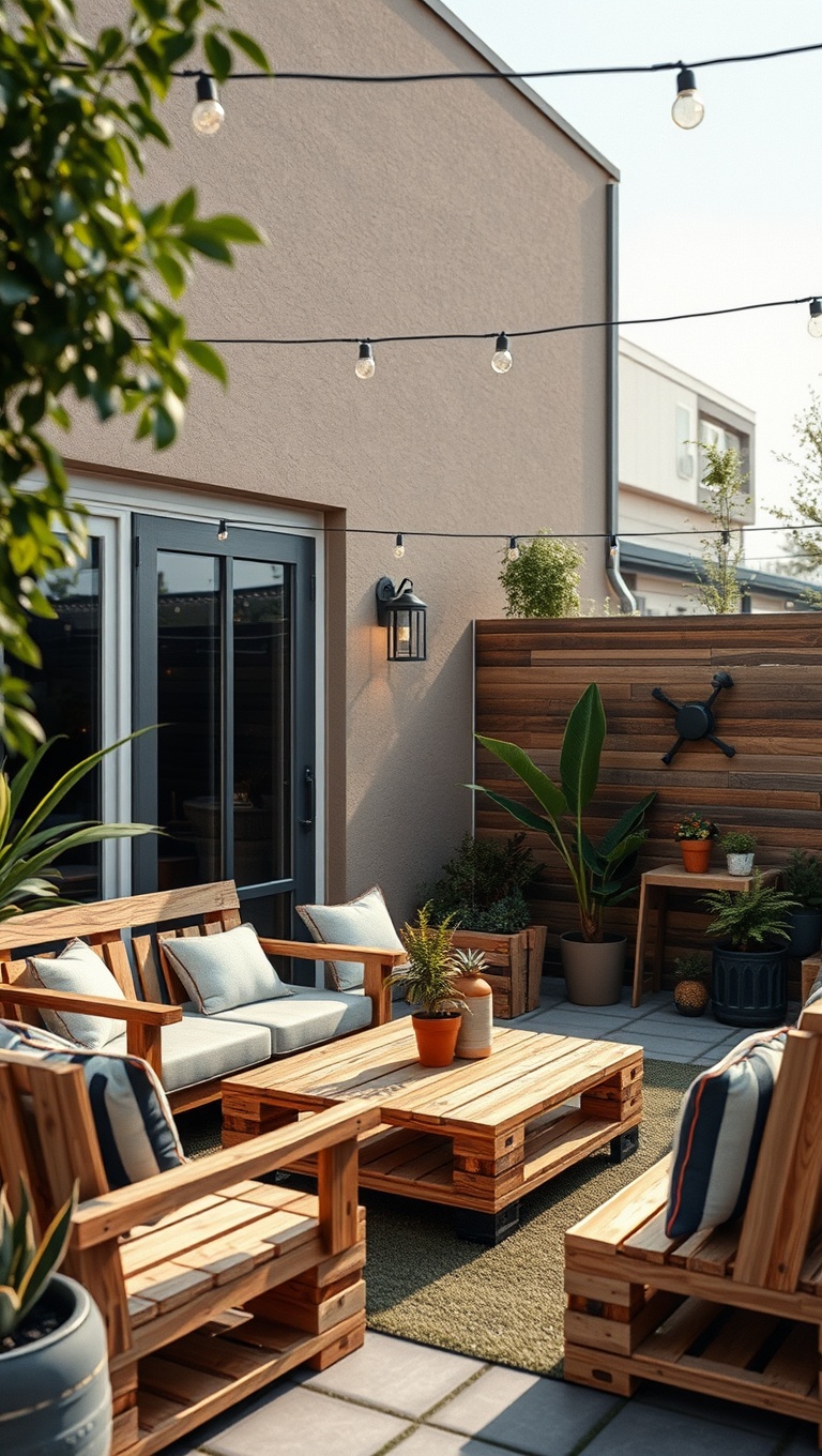20 Cozy Inspirations for Your Dream Patio Lounge Area - 13. DIY Pallet Furniture for a Personal Touch