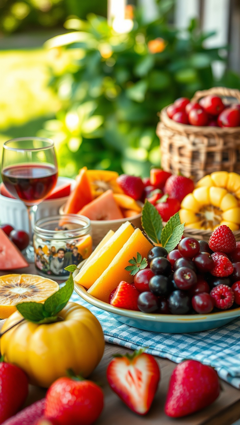 20 Whimsical Patio Picnic Ideas to Spark Your Summer Vibes - 18. Seasonal Fruit Feasts