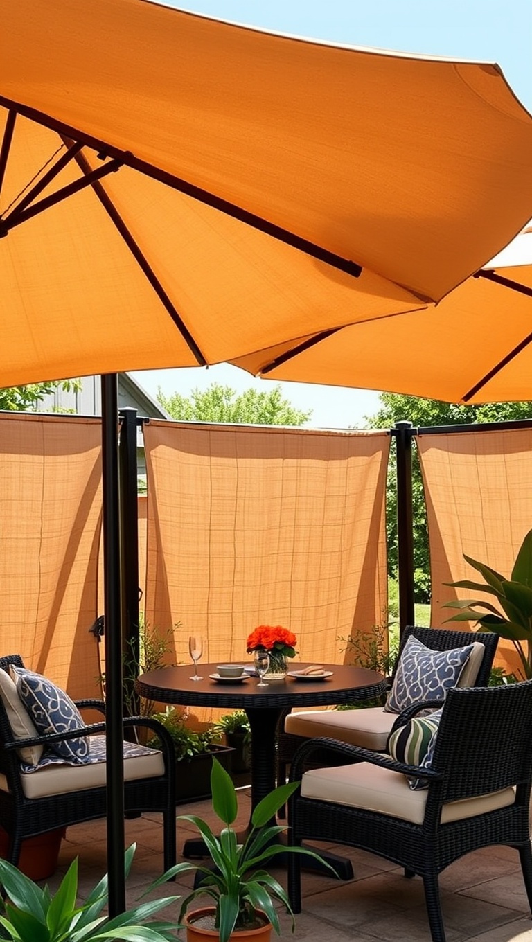 20 Creative Patio Privacy Screen Ideas for Your Outdoor Oasis - 16. Umbrella Oasis: Oversized Umbrellas for Shade and Privacy