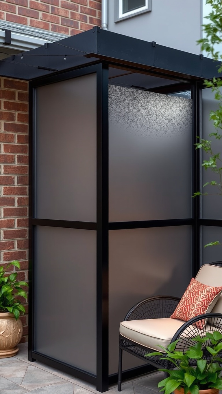 20 Creative Patio Privacy Screen Ideas for Your Outdoor Oasis - 12. Glass Magic: Frosted Glass Panels for Elegance