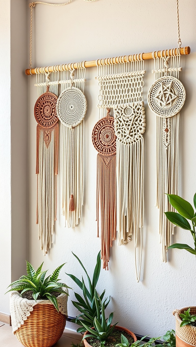 20 Creative Patio Privacy Screen Ideas for Your Outdoor Oasis - 8. Whimsical Woven: Macrame Wall Hangings