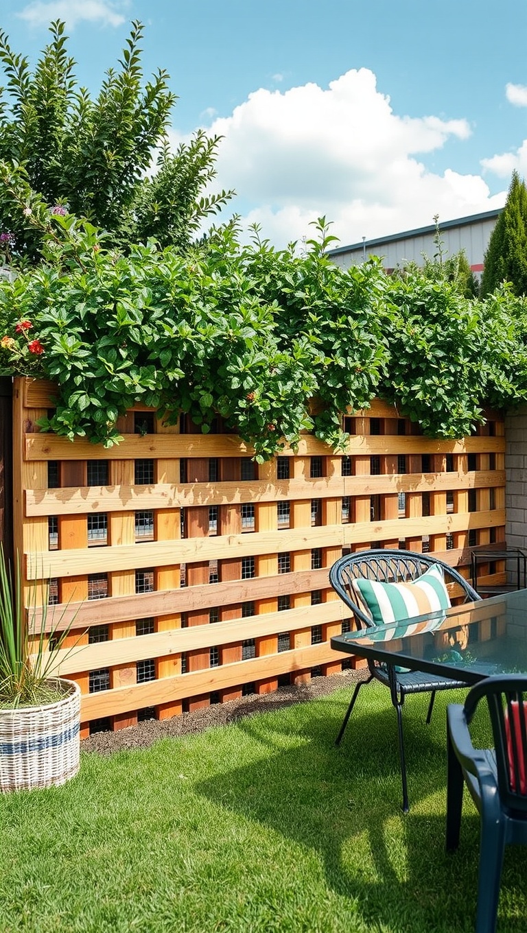 20 Creative Patio Privacy Screen Ideas for Your Outdoor Oasis - 11. DIY Pallet Fence: Budget-Friendly Creativity