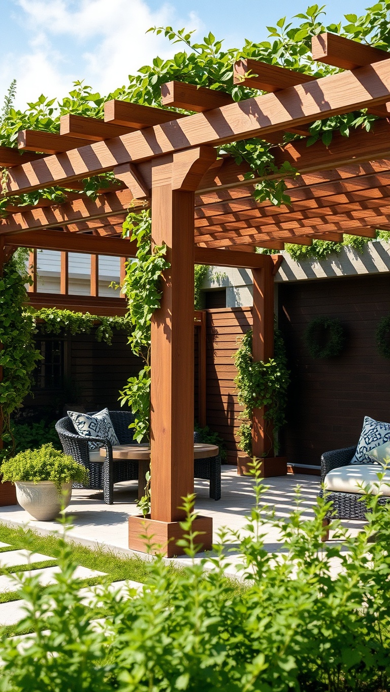 20 Creative Patio Privacy Screen Ideas for Your Outdoor Oasis - 17. Pergola Perfection: Stylish Structure with Vines