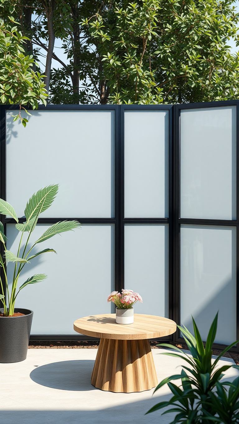 20 Creative Patio Privacy Screen Ideas for Your Outdoor Oasis - 3. Modern Chic: Acrylic Panels for a Sleek Look