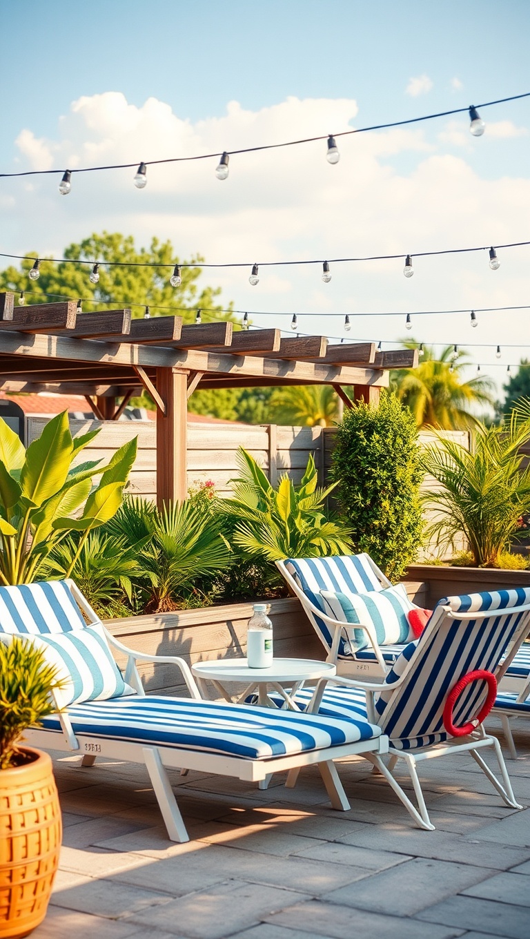 20 Creative Patio Seating Arrangements to Transform Your Outdoor Space - Lounge Chairs with a Nautical Twist