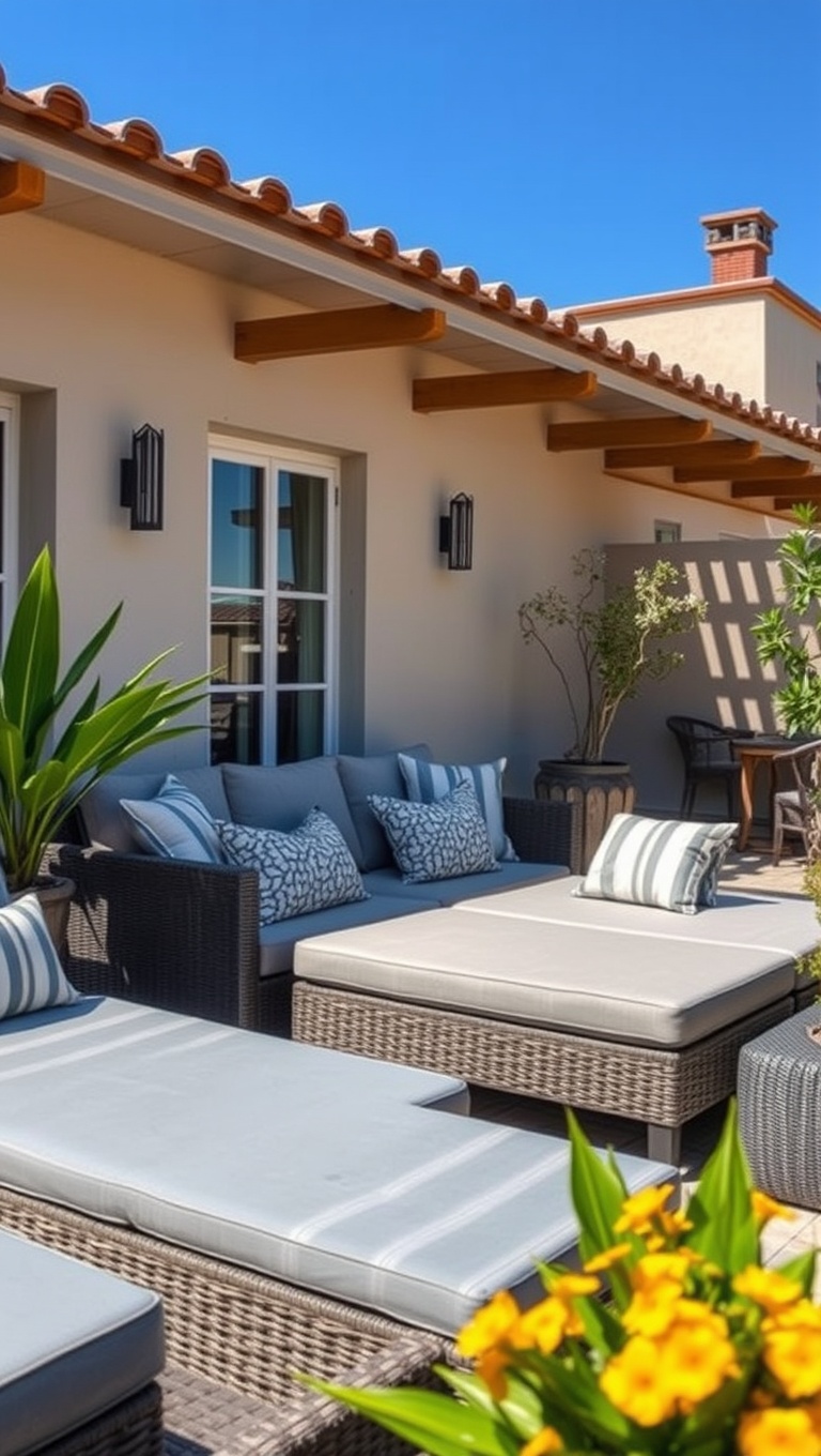 20 Creative Patio Seating Arrangements to Transform Your Outdoor Space - Daybed Delight for Sunbathing