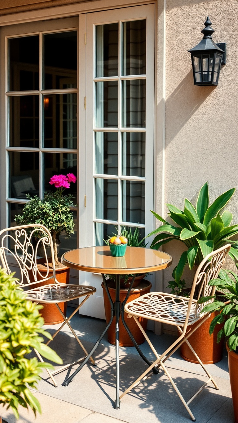 20 Creative Patio Seating Arrangements to Transform Your Outdoor Space - Chic Bistro Table for Two