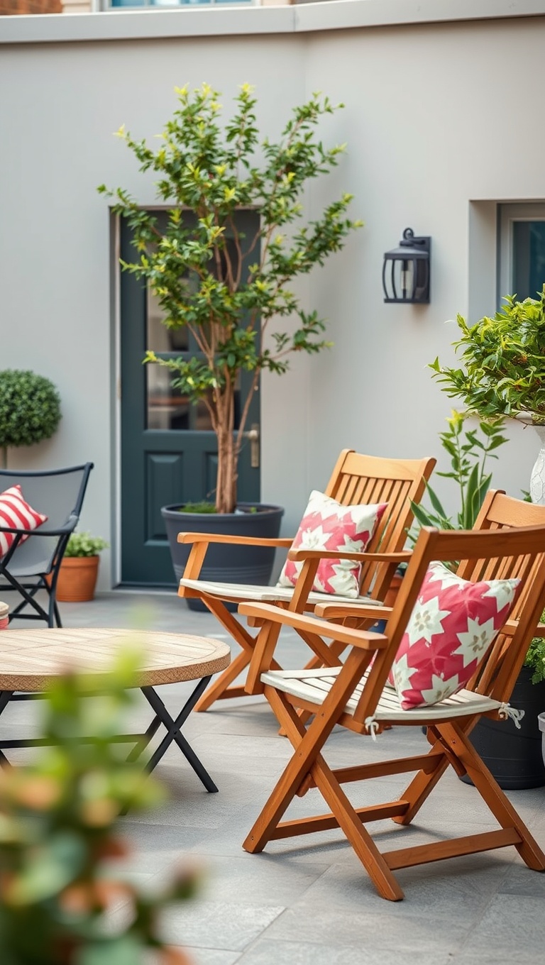 20 Creative Patio Seating Arrangements to Transform Your Outdoor Space - Stylish Folding Chairs for Flexibility