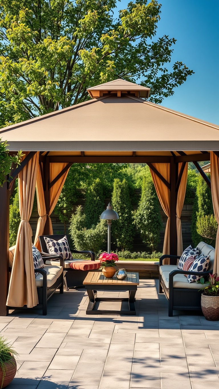 20 Fun and Fabulous Patio Shade Solutions You’ll Love! - 4. Cozy Gazebos for a Relaxing Vibe