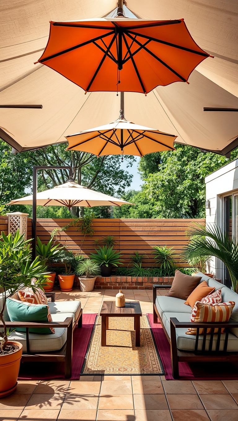 20 Inspiring Ideas to Transform Your Patio into a Yoga Oasis - 6. Canopy Cover: Use Umbrellas or Tents for Shade and Style