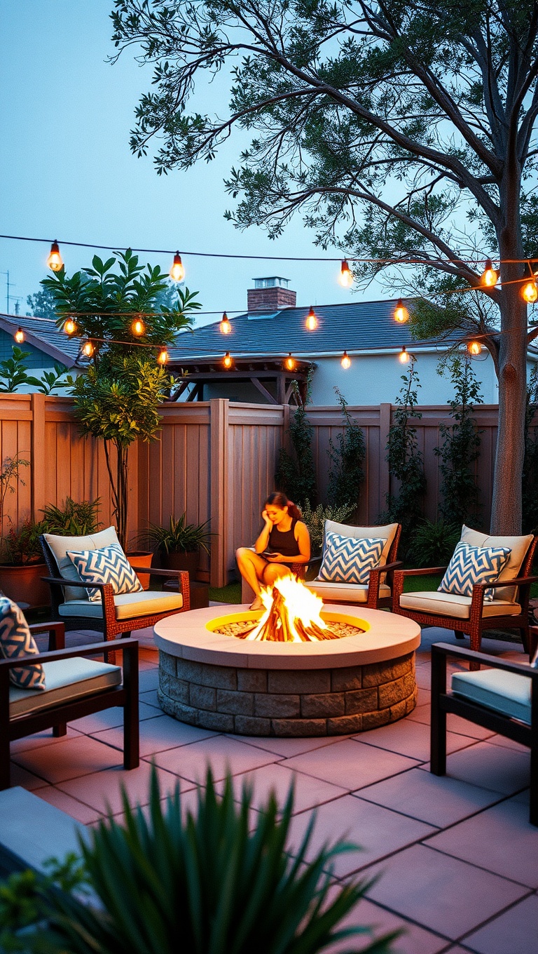 20 Inspiring Ideas to Transform Your Patio into a Yoga Oasis - 13. Fire Pit: Add a Cozy Fire Pit for After-Yoga Gatherings