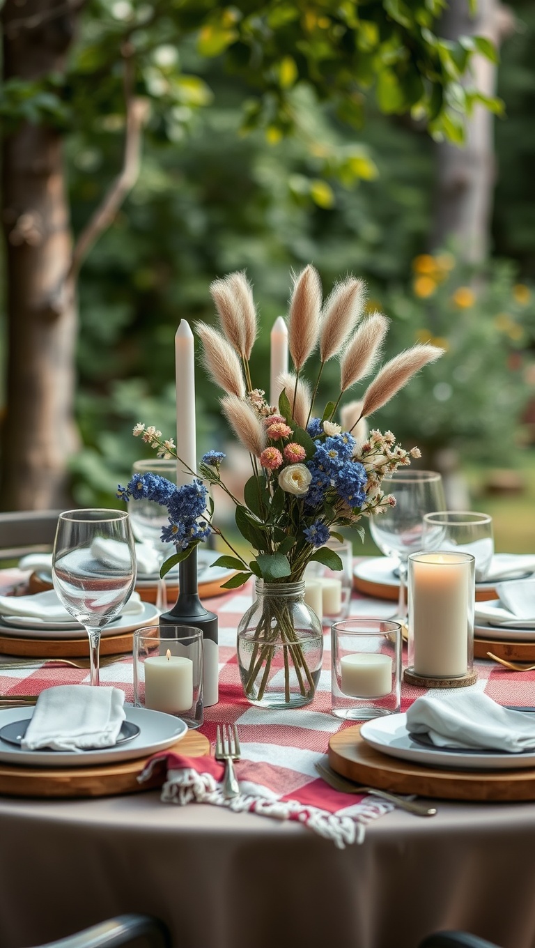 20 Charming Ideas for Patio Table Centerpieces That Wow! - 17. Cozy Picnic Vibe with Blankets