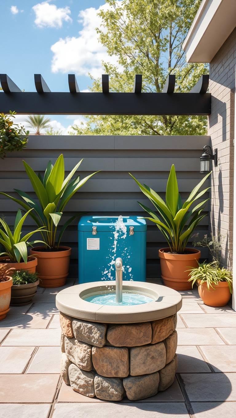20 Paw-sitively Charming Ideas for Pet-Friendly Patio Designs - 8. Water Stations: Refreshing and Fun Hydration Spots