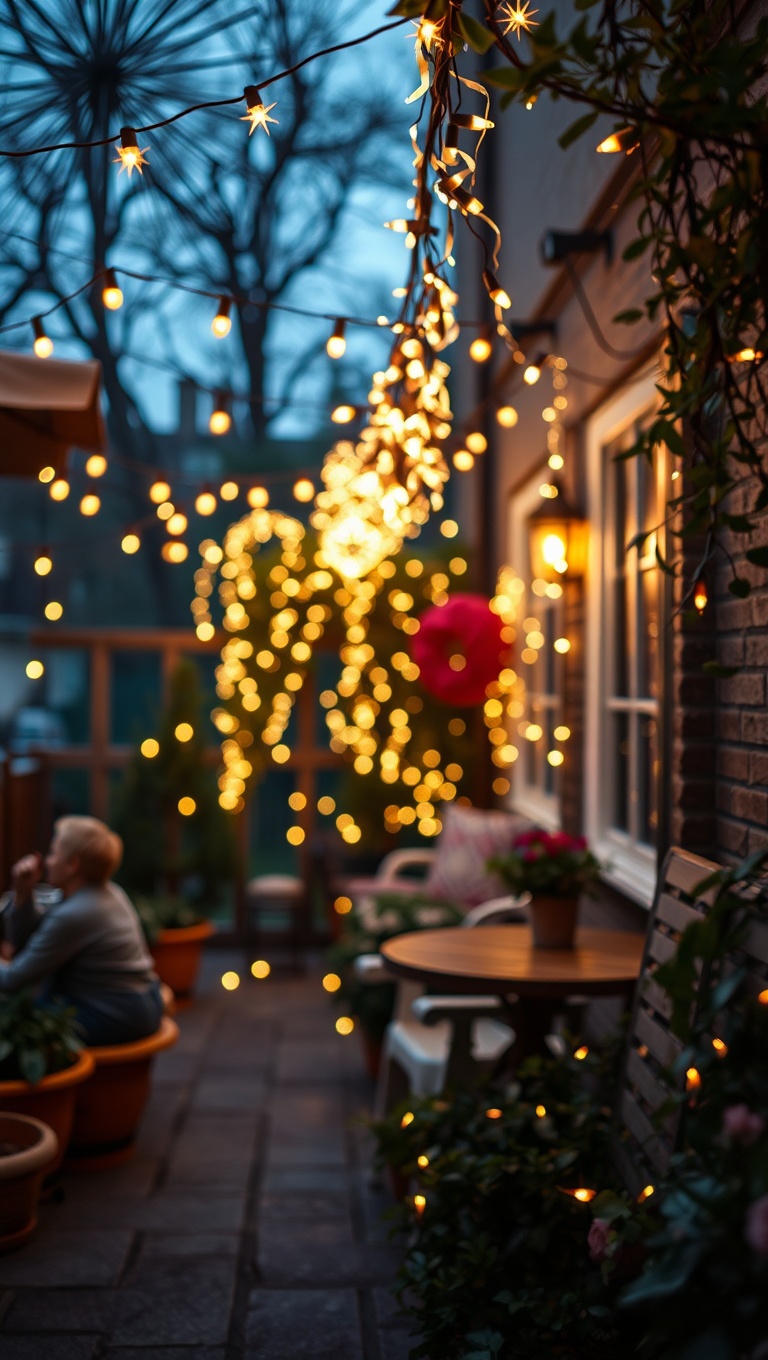 20 Creative Ideas for Stunning Seasonal Patio Decorations - 1. Whimsical Fairy Lights for Magical Evenings