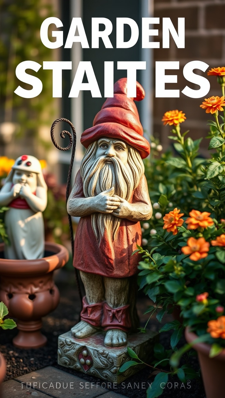 20 Creative Ideas for Stunning Seasonal Patio Decorations - 14. Unique Garden Statues for Added Character