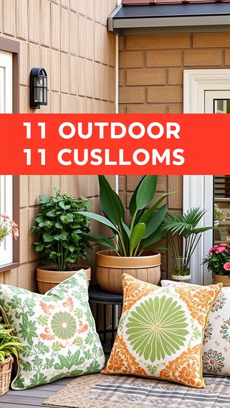20 Creative Ideas for Stunning Seasonal Patio Decorations - 11. Fun and Functional Outdoor Cushions