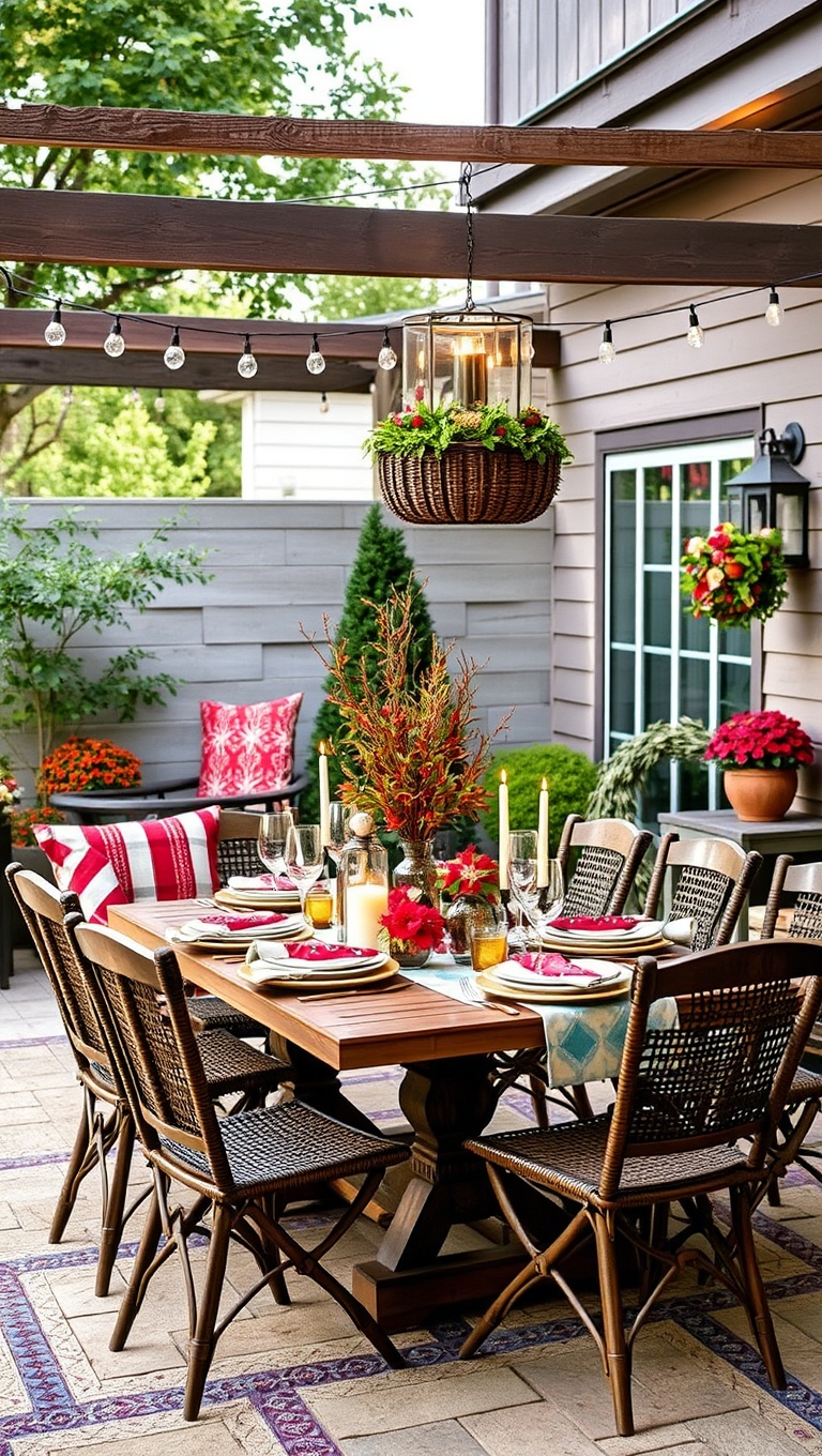 20 Creative Ideas for Stunning Seasonal Patio Decorations - 13. Seasonal Centerpieces for Dining Al Fresco
