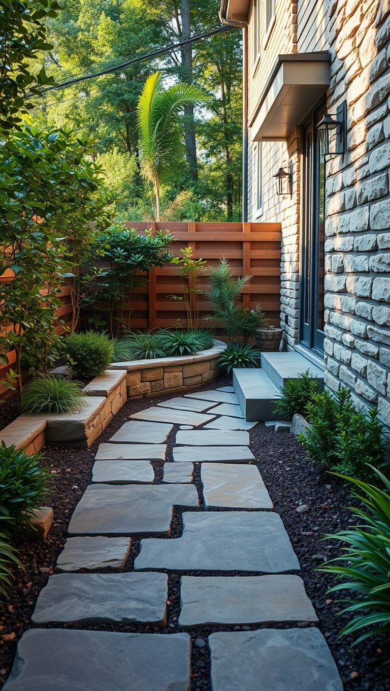 20 Unique Patio Pathway Ideas to Spark Your Creativity! - 14. Natural Stone for an Organic Feel